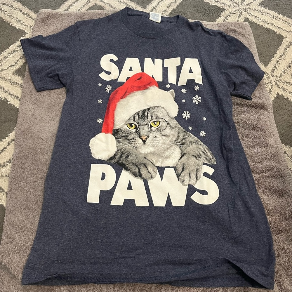 Santa Paws Cat tshirt